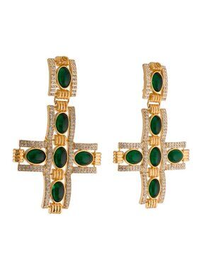 Large Gucci Gold-Tone Cross earrings